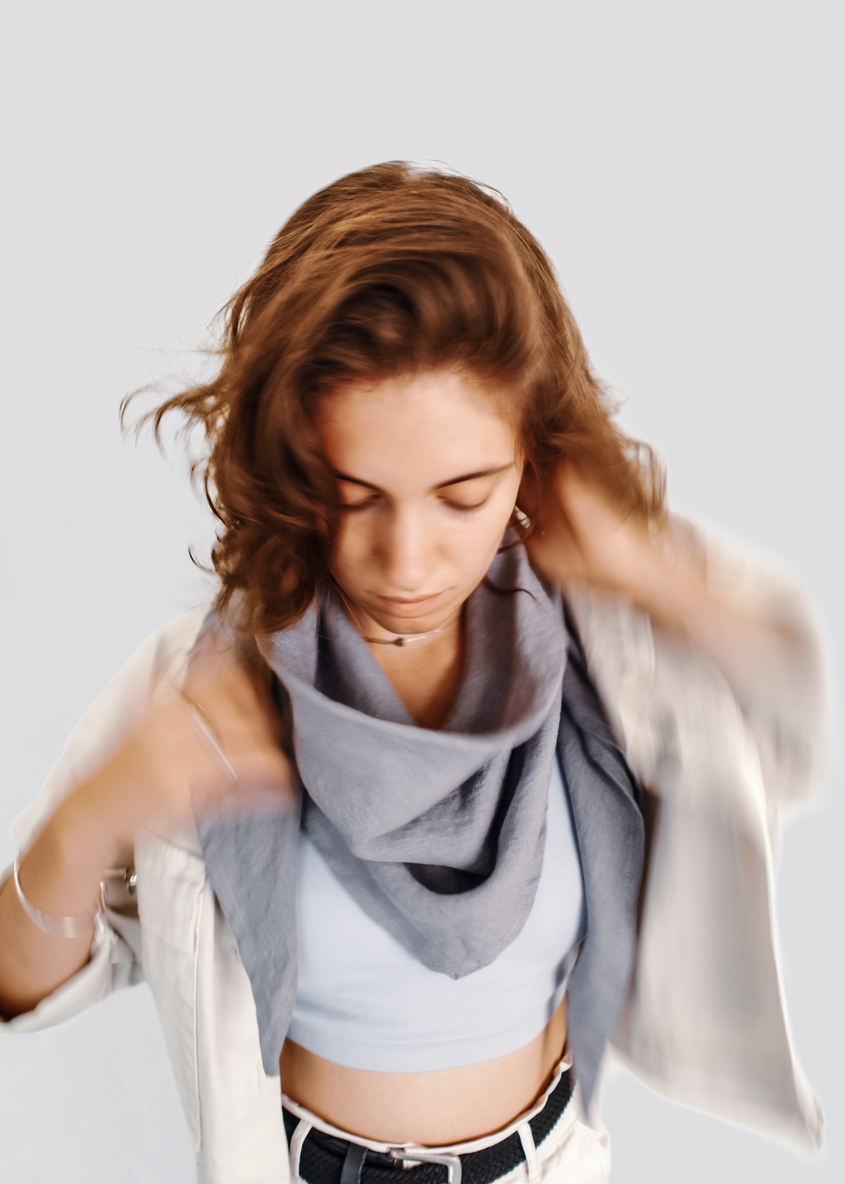 Linen shawl: Silver Wind (100% Linen)