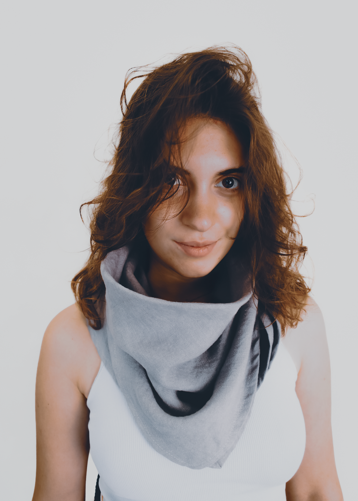 Linen shawl: Silver Wind (100% Linen)